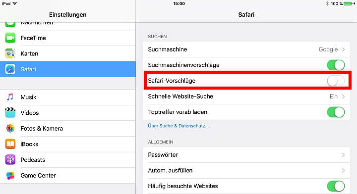 Safari-Einstellungen © news-mag.de